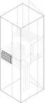 PRVS3062 Wygrodzenie tylne do wyłączników monpoziomy; forma 3b; W=300mm do S=600mm (z profilami środkowymi)