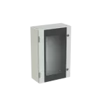 SR2-SRN6420VK obudowa szara n/t, 42M, IP65, I klasa, 600x400x200mm (WxSxG) | pusta | drzwi transparentne | brak N+PE