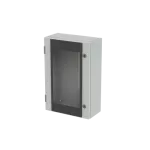 SR2-SRN6420VK obudowa szara n/t, 42M, IP65, I klasa, 600x400x200mm (WxSxG) | pusta | drzwi transparentne | brak N+PE