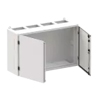 TW404S obudowa szara n/t, 192M, IP55, 850A, II klasa, 650x1050x350mm (WxSxG) | pusta | drzwi pełne | brak N+PE