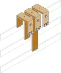 ZXVC1783 zestaw przyłączeniowy do szyn zbiorczych 1250/1600A do użytku z Tmax XT7 i Emax 1.2 3P, 2x50x10mm (3 szt.)