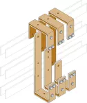 ZXVC3763 zestaw przyłączeniowy do szyn zbiorczych dla pola sprzęgłowego 1000A do użytku z XT7 i Emax 1.2 3P, 1x50x10mm (3 szt.)