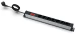Listwa zasilająca EmiterNet 19" 7-gn.z bolcem, amperomierz, kabel 3mb wtyk uni-schuko