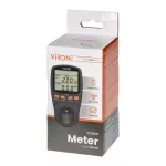 Dwutaryfowy watomierz, kalkulator energii z wyświetlaczem LCD, 2 oddzielne taryfy, wewnętrzny akumulator, czarny