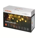 Zestaw girlanda oświetleniowa 5 m, IP44, czarna + 10 żarówek LED 1W E27, 3000K + 1 żarówka gratis