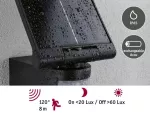 Oprawa elewacyjna LESLA LED 12.5W solar PIR 1000lm 3000K IP65 USB-C 3.6V antracyt / tworzywo sztuczne