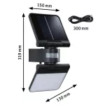 Oprawa elewacyjna LESLA LED 12.5W solar PIR 1000lm 3000K IP65 USB-C 3.6V antracyt / tworzywo sztuczne
