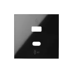 SIMON 100 W100-10001296X-138 Pokrywa podwójnej ładowarki USB C+A dla ref. 10000296-039; czarny