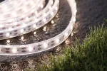 Taśma zewnętrzna LED solar 10m 3,2W DIM 3000K 28lm/m czujnik zmierzchu pilot 5V IP44 czarny / tworzywo sztuczne