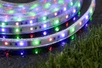 Taśma zewnętrzna LED solar 10m 3,8W DIM RGB 14lm/m czujnik zmierzchu pilot 5V IP44 czarny / tworzywo sztuczne