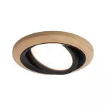 Oprawa do wbudowania LANATI COIN LED 6W 470lm 84mm 2700K IP20 230V drewno / czarny matowy / aluminium