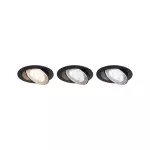 Zestaw opraw do wbudowania ANMUS LED 3-STEP DIM 3X5W 700lm 105mm 2700K-6500K IP20 230V czarny matowy / aluminium