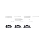 Zestaw opraw do wbudowania ANMUS LED 3-STEP DIM 3X5W 700lm 105mm 2700K-6500K IP20 230V czarny matowy / aluminium