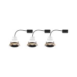 Zestaw opraw do wbudowania LANATI COIN LED 3X 6W 470lm 84mm 2700K IP20 230V drewno / czarny / aluminium