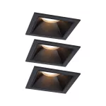 Oprawa do wbudowania EBL COLE SET COIN 3-STEP DIM zestaw 3x6W 3x470lm 2700K IP44 230V czarny / aluminium