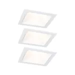 Oprawa do wbudowania EBL COLE SET COIN 3-STEP DIM zestaw 3x6W 3x470lm 2700K IP44 230V biały / aluminium