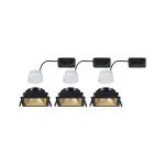 Oprawa do wbudowania EBL COLE SET COIN 3-STEP DIM zestaw 3x6W 3x470lm 2700K IP44 230V czarny matowy / złoty / aluminium
