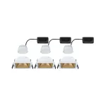 Oprawa do wbudowania EBL COLE SET COIN 3-STEP DIM zestaw 3x6W 3x470lm 2700K IP44 230V biały / złoty matowy / aluminium