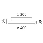 Plafoniera VOLEA 25W DIM 400MM 2900lm 3000K IP44 230V czarny / złoty / tworzywo sztuczne