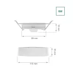 ALGINE ECO 2w1 NATYNK-PODTYNK DOWNLIGHT 6W NW 230V 110st IP20 IK06 115x35mm BIAŁY okrągła