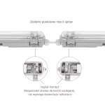 LIMEA LED TUBE SLIM HERMETYK G13 2x60 250V IP65   710x90x63 mm SZARY