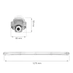 LIMEA LED TUBE SLIM HERMETYK G13 1x120 250V IP65  1310x65x63 mm SZARY