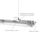 LIMEA LED TUBE SLIM HERMETYK G13 1x120 250V IP65  1310x65x63 mm SZARY