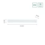 AQUATICA 15W CW 230V 150st IP44 596x46x63 BIAŁY okrągła końcówka, włącznik