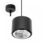 CHLOE AR111 NATYNKOWA GU10 250V IP20 120x85mm CZARNY okrągła nieruchoma baza okrągła kabel 1,5m