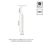 SYSTEM SHIFT SMART-  HANGIT oprawa zwis 40x297 (900mm kabel) 12W 25st biały CCT/DIM 5 lat gw.
