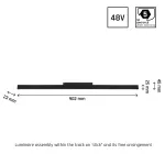 SYSTEM SHIFT SMART- LINE L oprawa liniowa 902x23x42mm 22W 100st czarny CCT/DIM 5 lat gw.