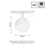 SYSTEM SHIFT - GLOBE oprawa kula na szynoprzewód 100x148mm 5W 165st biała 5 lat gw. DALI