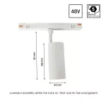 SYSTEM SHIFT - SPOT M oprawa na szynoprzewód 44x157x178mm 10W 24st biały 5 lat gw CASAMBI