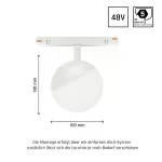 SYSTEM SHIFT - GLOBE oprawa kula na szynoprzewód 100x148mm 5W 165st biała 5 lat gw. CASAMBI