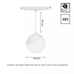 SYSTEM SHIFT - GLOBE P oprawa kula zwis na szyn. 100 (850mm kabel) 5W 165st biała 5 lat gw. CASAMBI