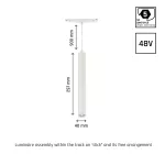 SYSTEM SHIFT - HANGIT oprawa zwis na szynoprz. 40x297 (935mm kabel) 12W 25st biały 5 lat gw. CASAMBI