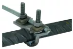 Zacisk kabłąkowy do zbrojenia, do drutu o śr. 16-48 / 6-10 mm lub drutu o śr. 16-48 mm / płaskownika o szer. 30-40 mm, z 2 zaciskami, stal niepokryta BVK 16.48 FL40 KB6.10 BSB STBL