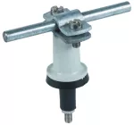 Wspornik dachowy z zaciskiem dwuśrubowym do drutu o śr. 7-10 mm, St/tZn, z elementem dystansującym i elastyczną uszczelką o śr. 12 mm DLH ZS 7.10 FL20 KT12 STTZN