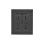 SIMON AQUACLICK WA-CGZ4xxx-xx-49xx Gniazdo wtyczkowe natynkowe, 4-krotne z uziemieniem, klapka w kolorze pokrywy, IP44, Σ16A, 250V~, zaciski śrubowe; czarny mat