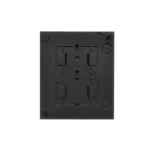 SIMON AQUACLICK WA-CGSZ4CZ-xx-49Ax Gniazdo wtyczkowe natynkowe, Schuko, 4-krotne, klapka transparentna, z przesłonami, IP44, 16A, 250V~, szybkozłącza; czarny mat