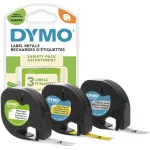 DYMO 3 taśmy 12mm/4m - papierowa biała, plastikowa żółta, metalowa