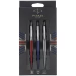 1 DŁUGOPIS JOTTER KENSINGTON RED CT (wkład niebieski) 1 DŁUGOPIS ŻELOWY JOTTER ROYAL BLUE CT (wkład czarny) 1 OŁÓWEK AUTOMATYCZNY STAINLESS STEEL CT