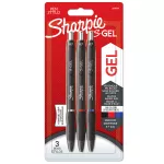 Sharpie S-GEL ASS (korpus czarny) 3 szt.: 1 niebieski, 1 czarny, 1 czerwony na blistrze M 0,7mm