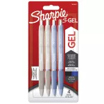 Sharpie S-GEL FASHION (korpusy białe i szarobłękitne) wkłady: 2 x niebieski oraz 2 x czarny na blistrze 4 szt. M 0,7 mm