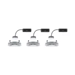 PAULMANN Oprawa do wbudowania NOVA COIN LED DIM wychylna zestaw 3x 6W 425lm 84x84mm 2700K IP23 230V aluminium