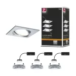 PAULMANN Oprawa do wbudowania NOVA COIN LED DIM wychylna zestaw 3x 6W 425lm 84x84mm 2700K IP23 230V aluminium