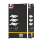 PAULMANN Oprawa do wbudowania NOVA COIN LED DIM wychylna zestaw 3x 6W 425lm 84x84mm 2700K IP23 230V aluminium