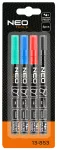 Marker budowlany, 4 kolory, permanentny, wodoodporny, lakierowy, aluminiowy, 4 szt.