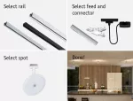 Reflektor na szynoprzewód URail HILDOR LED 3-STEP DIM 15W 850lm 4000K 230V biały RAL 9003 / metal