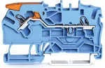 2-przewodowa złączka przelotowa z dźwignią i Push-in CAGE CLAMP® 2,5 mm², niebieska